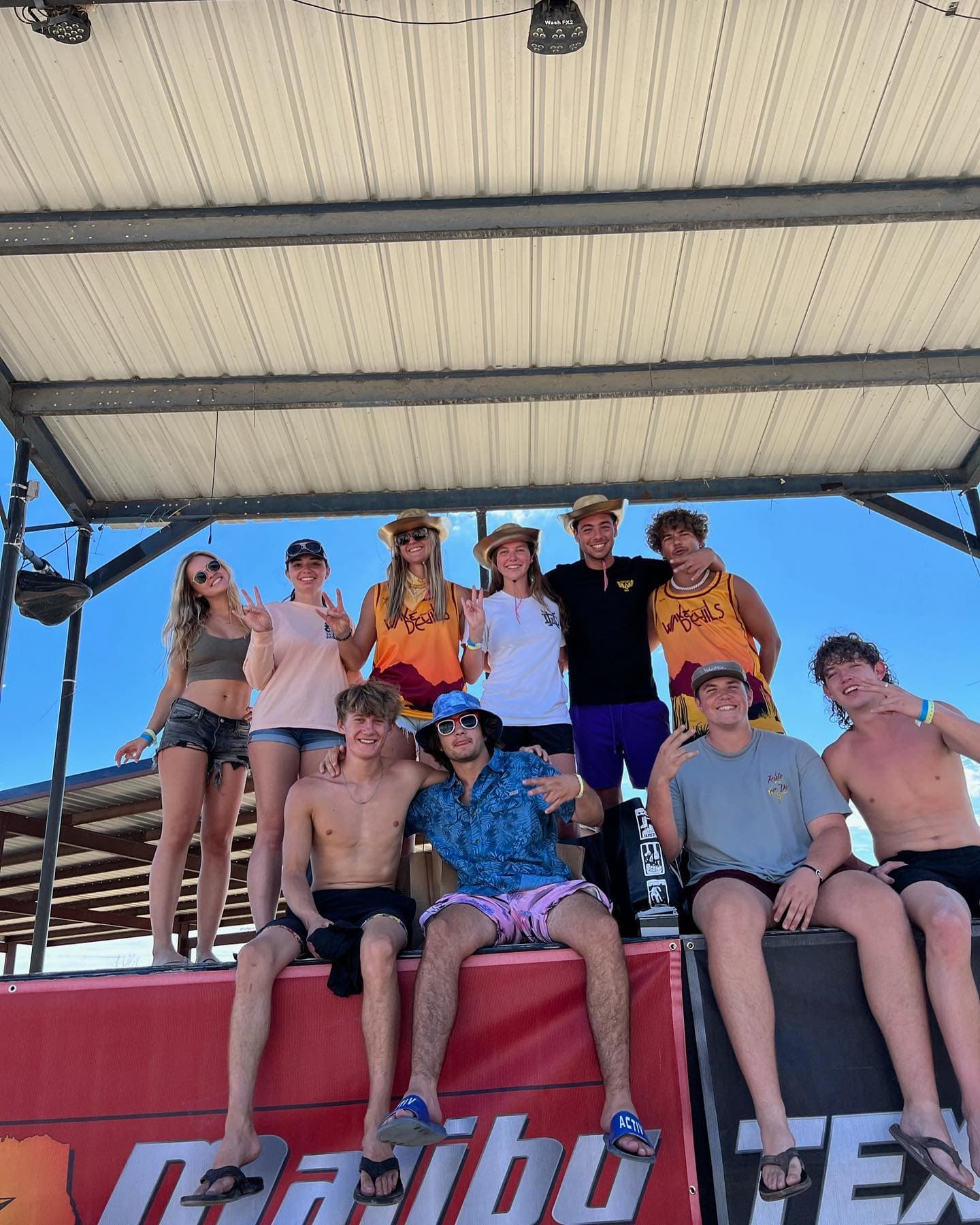 ASU Wake Devils enjoying a lake day together